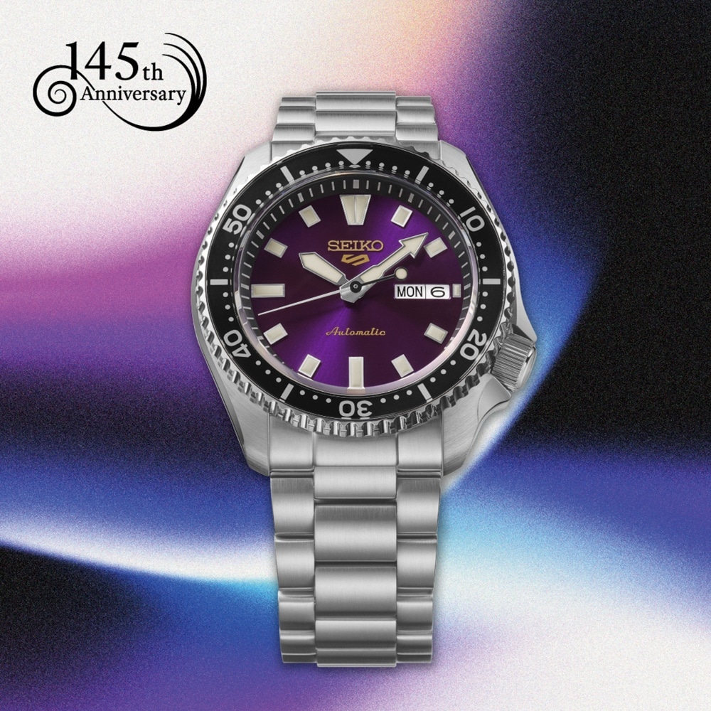 Seiko 5 Sports 5 Sports 145th Anniversary SKX Limited Edition 42.5mm Mens Watch Edo Purple Seiko 5 Sports 5 Sports 145th Anniversary SKX Limited Edition 42.5mm Mens Watch Edo Purple