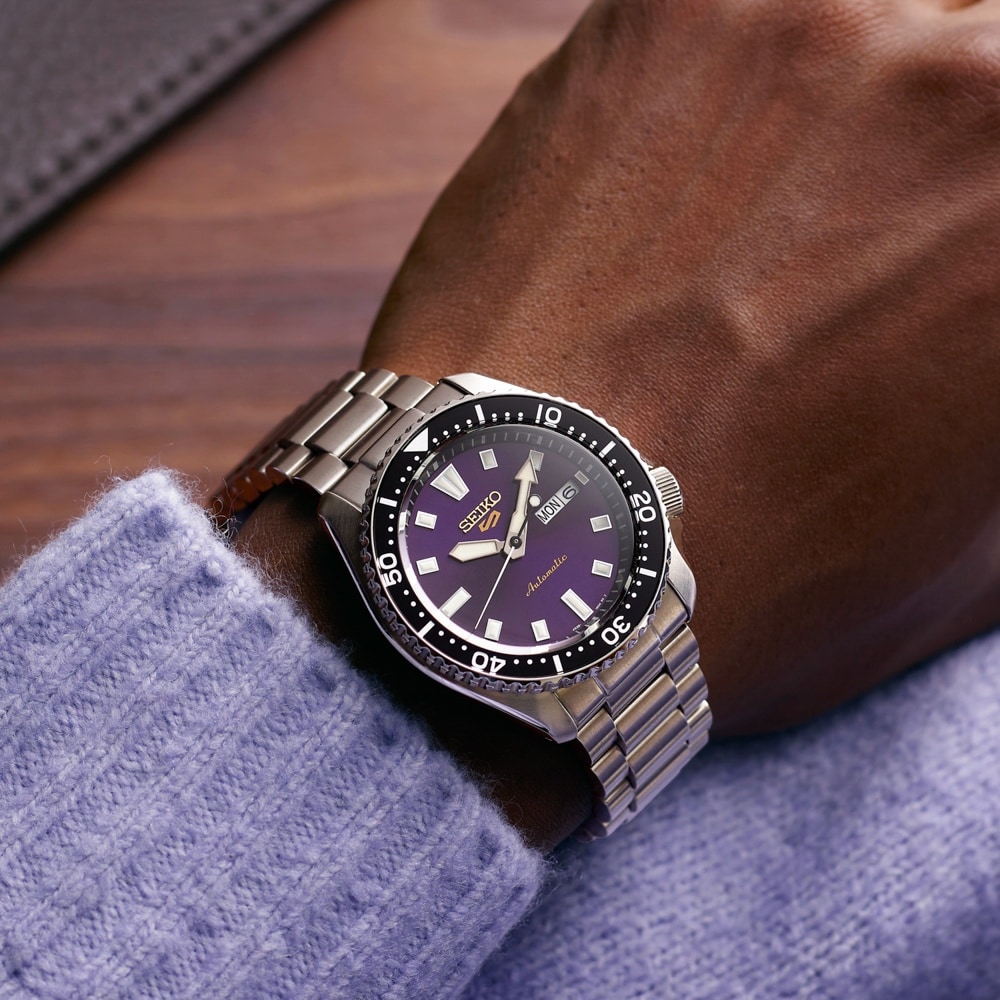 Seiko 5 Sports 5 Sports 145th Anniversary SKX Limited Edition 42.5mm Mens Watch Edo Purple Seiko 5 Sports 5 Sports 145th Anniversary SKX Limited Edition 42.5mm Mens Watch Edo Purple
