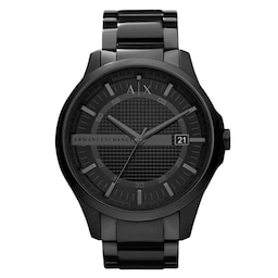 17430035 - Hampton Three-Hand Date Black Stainless Steel Mens Watch