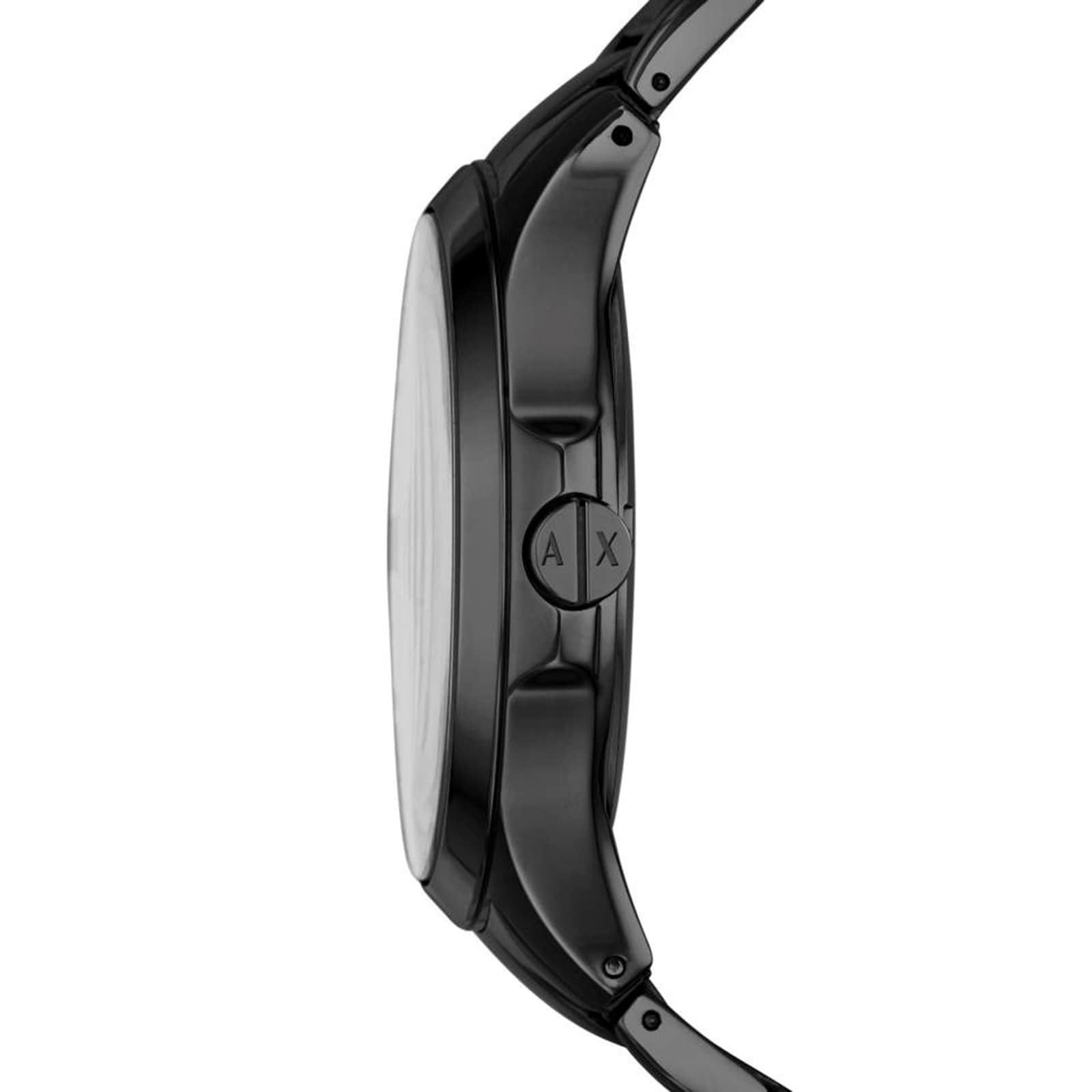 Armani Exchange Hampton Three-Hand Date Black Stainless Steel Mens Watch
