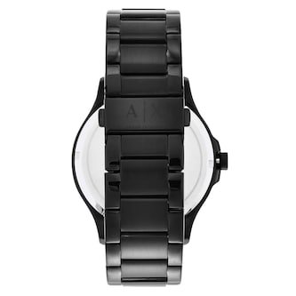 Armani Exchange Three-Hand Date Black Stainless Steel Mens Watch