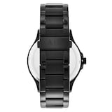 Armani Exchange Three-Hand Date Black Stainless Steel Mens Watch