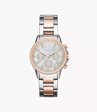 Armani Exchange Chronograph Silver-Tone Stainless Steel Ladies Watch