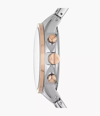 Armani Exchange Chronograph Silver-Tone Stainless Steel Ladies Watch