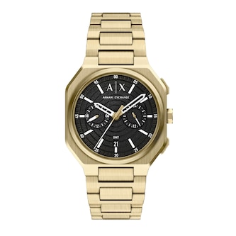 Armani Exchange Bass Dual-Time Stainless Steel Mens Watch Black