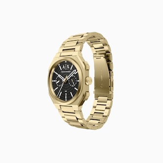 Armani Exchange Bass Dual-Time Stainless Steel Mens Watch Black