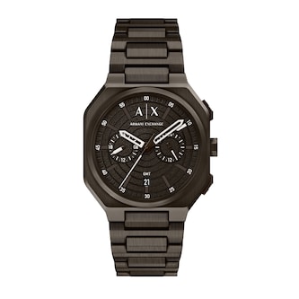 Armani Exchange Bass Dual-Time Stainless Steel Mens Watch Black