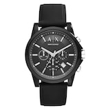 Armani Exchange Chronograph Black Silicone Mens Watch