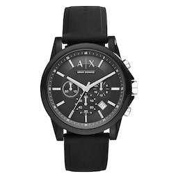 17430382 - Outerbanks Chronograph Black Silicone Mens Watch
