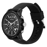 Armani Exchange Chronograph Black Silicone Mens Watch