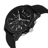 Armani Exchange Chronograph Black Silicone Mens Watch