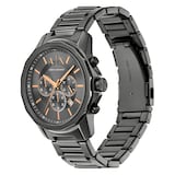 Armani Exchange Banks Chronograph Gunmetal Stainless Steel Watch and Bracelet Gift Set
