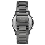 Armani Exchange Banks Chronograph Gunmetal Stainless Steel Watch and Bracelet Gift Set