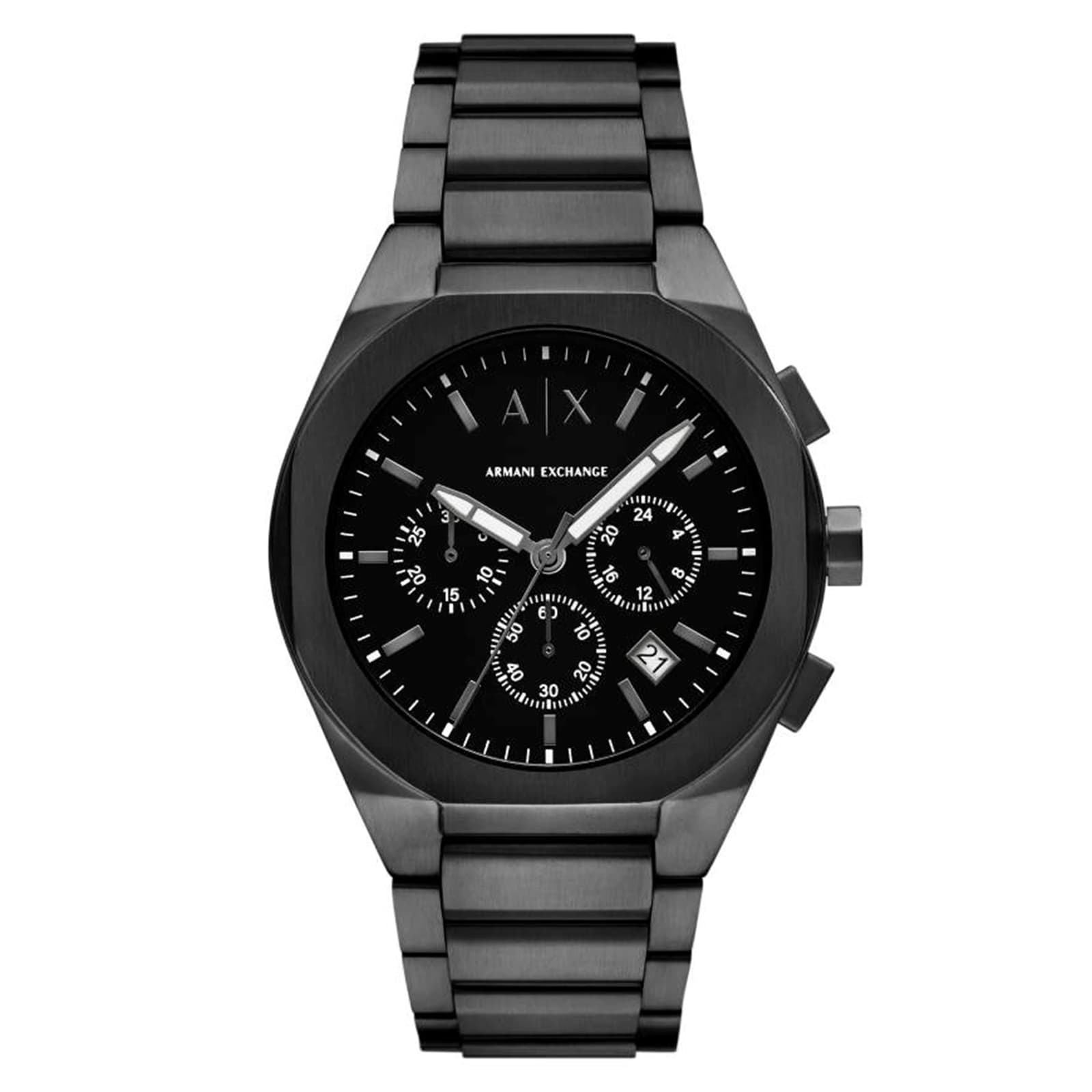Armani Exchange Sync Chronograph Black Stainless Steel Mens Watch Armani Exchange Sync Chronograph Black Stainless Steel Mens Watch