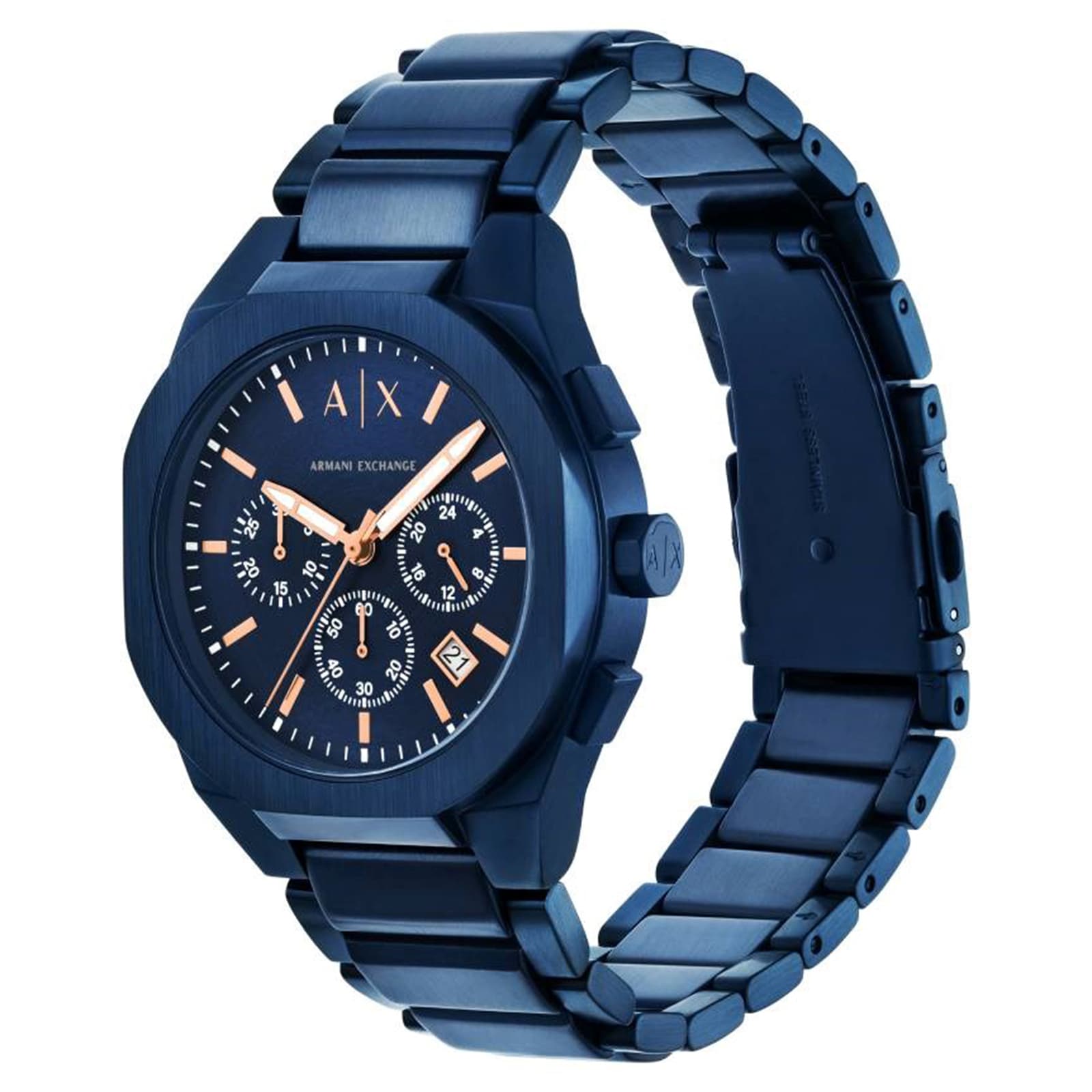 Armani Exchange Sync Chronograph Blue Stainless Steel Mens Watch