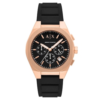 Armani Exchange Sync Chronograph Black Silicone Mens Watch