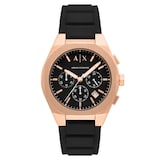 Armani Exchange Sync Chronograph Black Silicone Mens Watch
