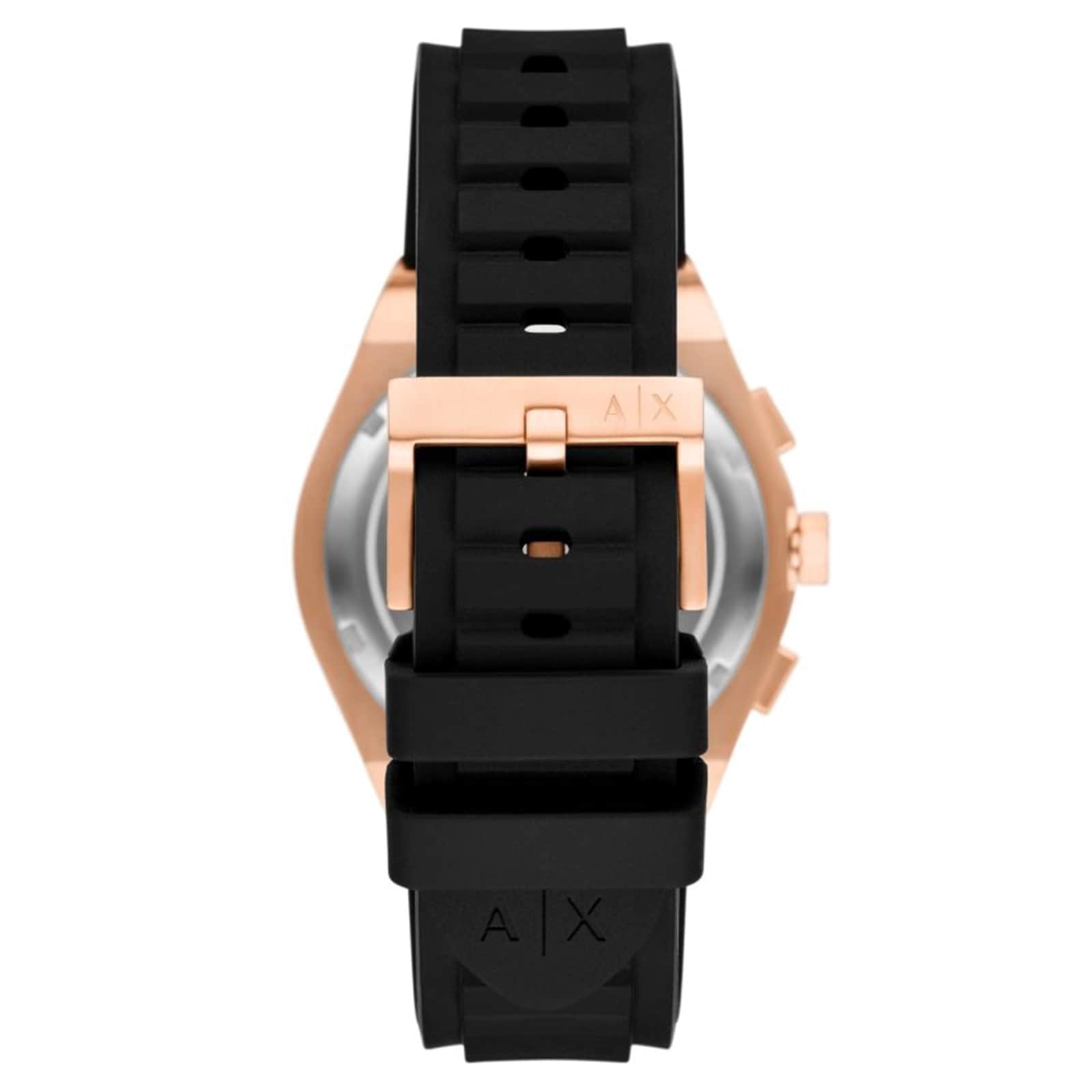Armani Exchange Sync Chronograph Black Silicone Mens Watch