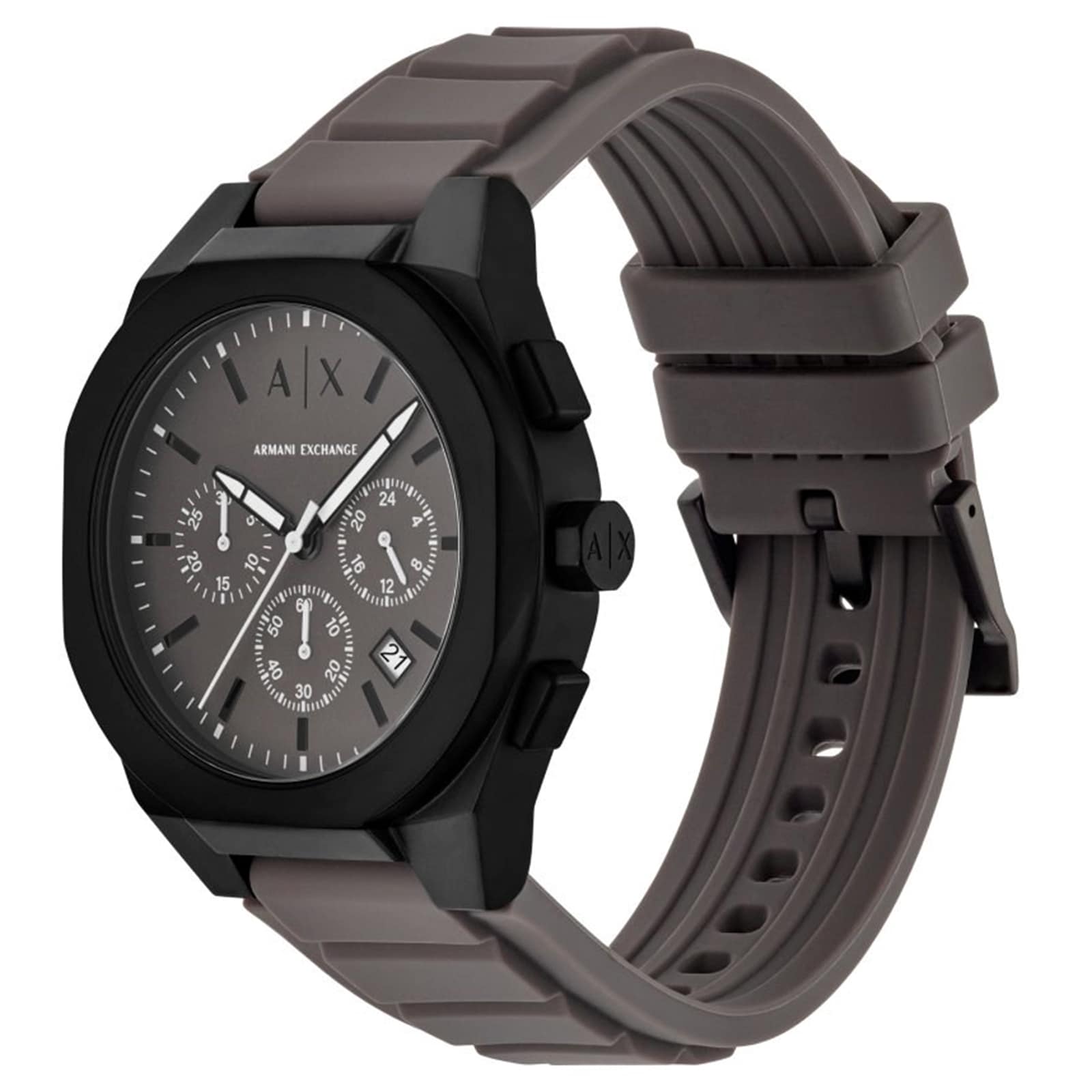 Armani Exchange Sync Chronograph Grey Leather Mens Watch