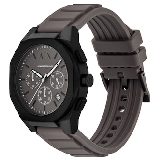 Armani Exchange Sync Chronograph Grey Leather Mens Watch