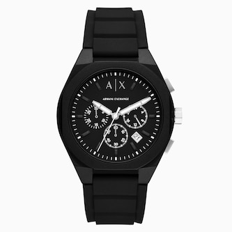 Armani Exchange Sync Chronograph Black Silicone Mens Watch