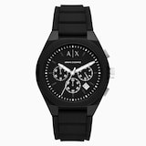 Armani Exchange Sync Chronograph Black Silicone Mens Watch