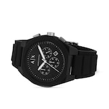 Armani Exchange Sync Chronograph Black Silicone Mens Watch
