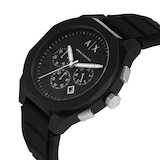 Armani Exchange Sync Chronograph Black Silicone Mens Watch