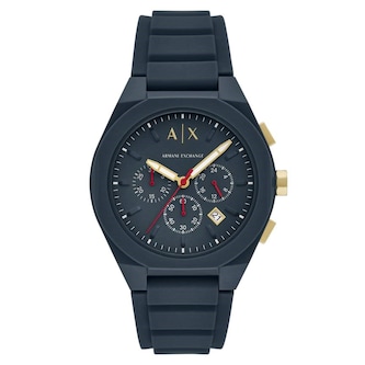 Armani Exchange Sync Chronograph Blue Silicone Mens Watch