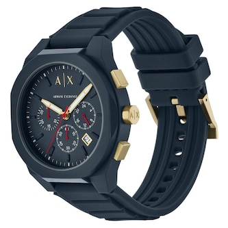 Armani Exchange Sync Chronograph Blue Silicone Mens Watch