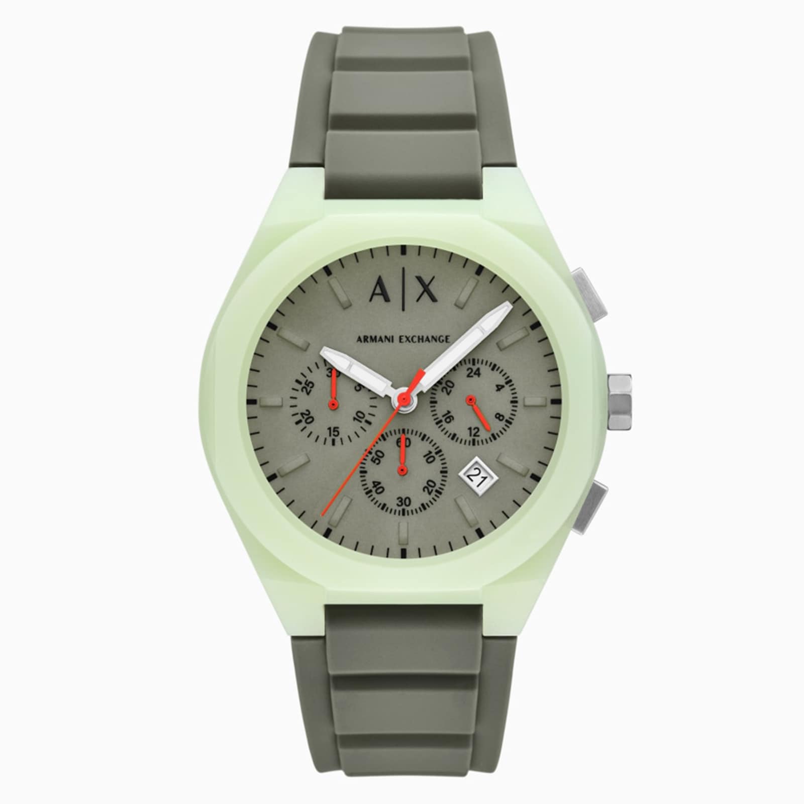 Armani Exchange Sync Chronograph Green Silicone Mens Watch