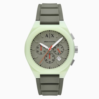 Armani Exchange Sync Chronograph Green Silicone Mens Watch