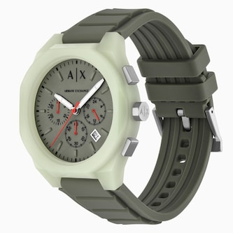 Armani Exchange Sync Chronograph Green Silicone Mens Watch