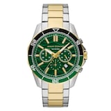 Armani Exchange Chronograph Two-Tone Stainless Steel Green Dial Mens Watch