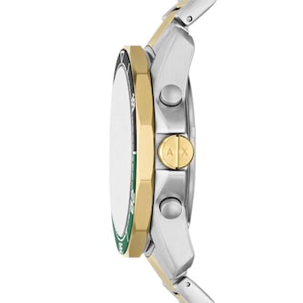 Armani Exchange Spencer Chronograph Two-Tone Stainless Steel Green Dial Mens Watch