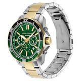 Armani Exchange Chronograph Two-Tone Stainless Steel Green Dial Mens Watch