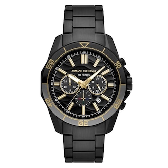 Armani Exchange Spencer Chronograph Black Stainless Steel Mens Watch