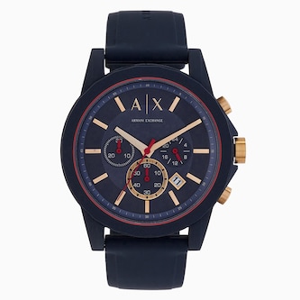 Armani Exchange Outerbanks Chronograph Blue Silicone Mens Watch