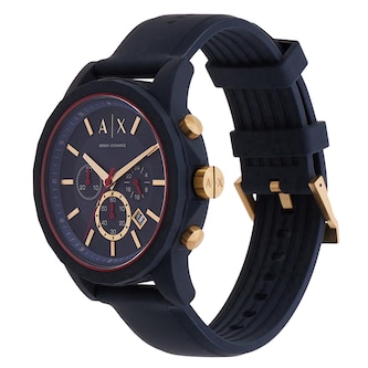Armani Exchange Outerbanks Chronograph Blue Silicone Mens Watch