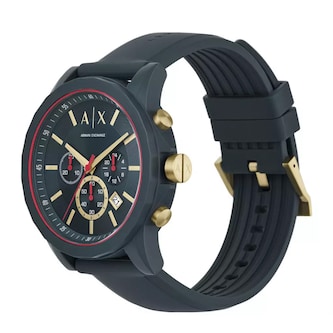 Armani Exchange Chronograph Blue Silicone Mens Watch