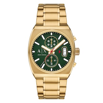 Armani Exchange Oliver Chronograph Gold-Tone Stainless Steel Mens Watch
