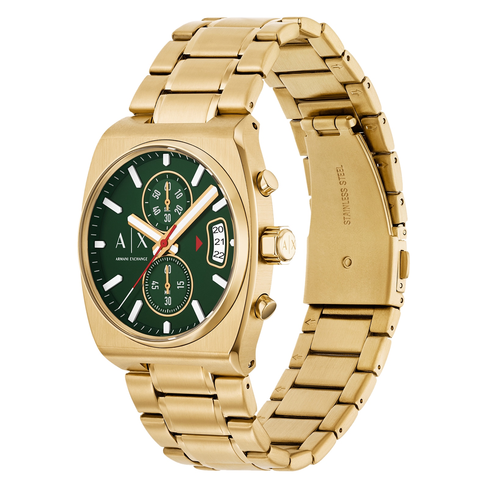 Armani Exchange Oliver Chronograph Gold-Tone Stainless Steel Mens Watch