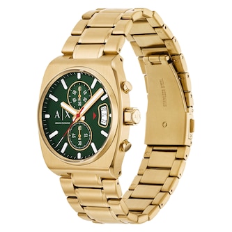 Armani Exchange Oliver Chronograph Gold-Tone Stainless Steel Mens Watch