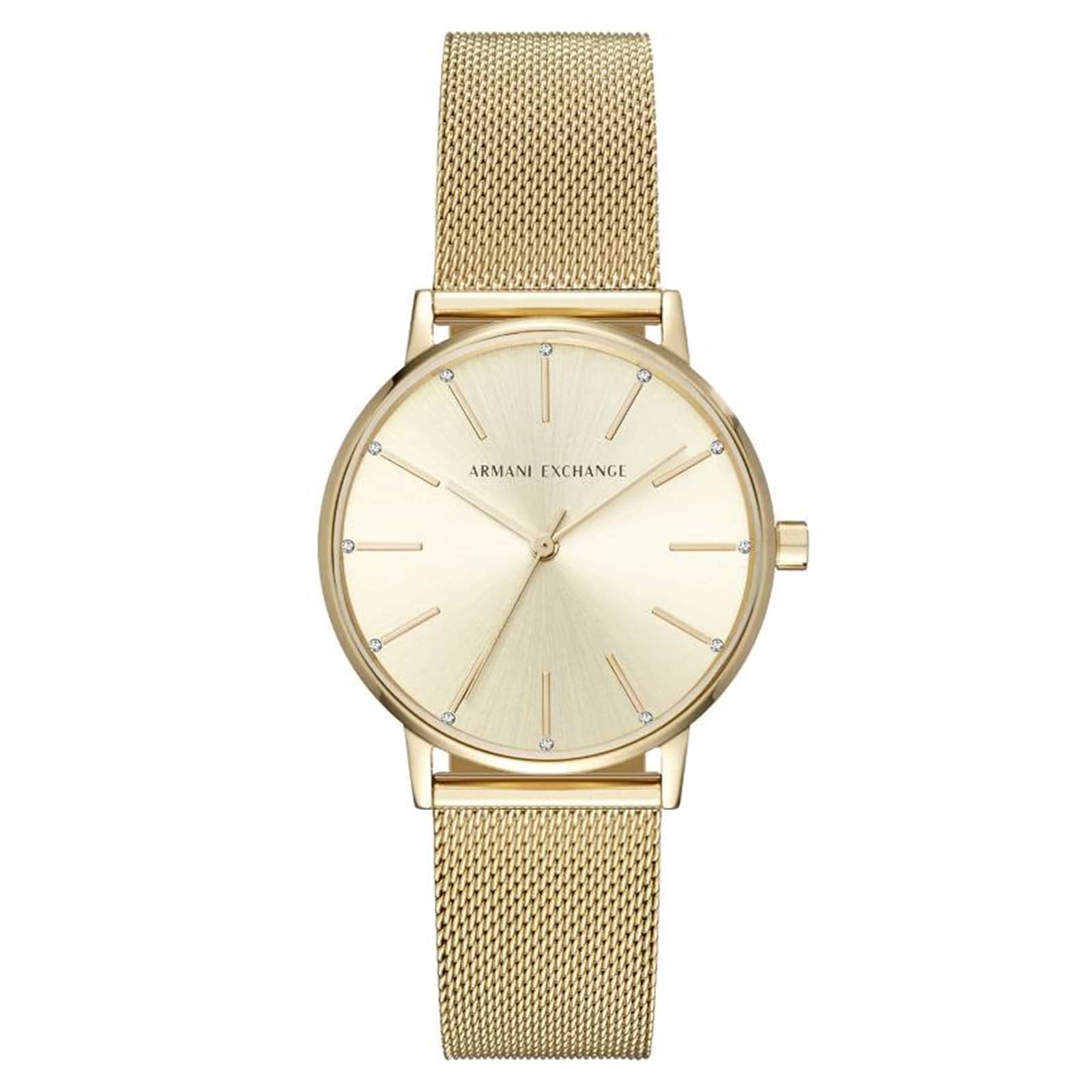 Armani Exchange Lola Three-Hand Rose Gold-Tone Steel Ladies Watch