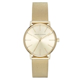 Armani Exchange Three-Hand Rose Gold-Tone Steel Ladies Watch