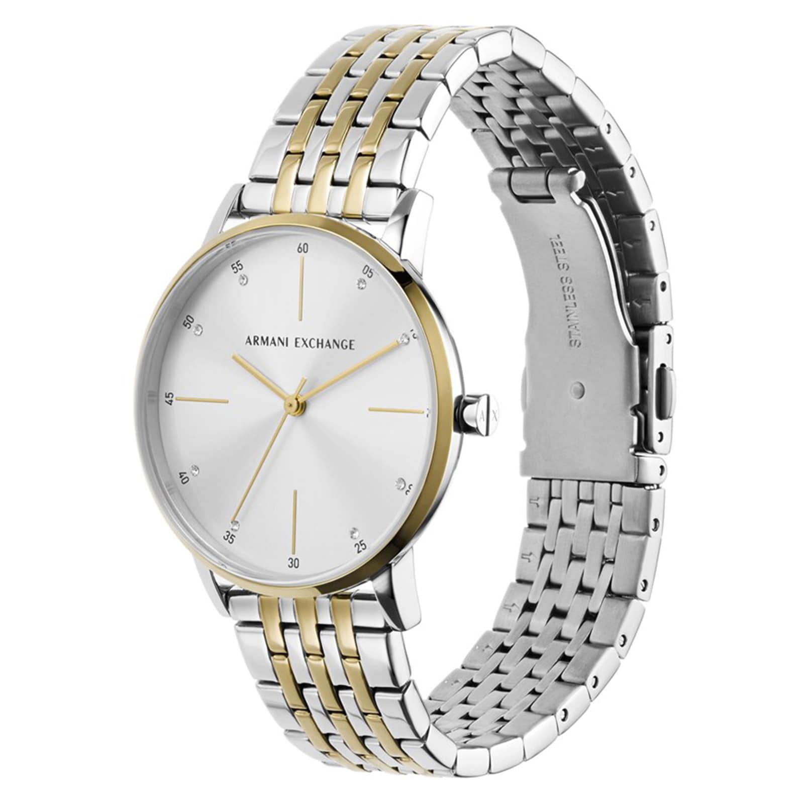 Armani Exchange Lola Three-Hand Two-Tone Stainless Steel Watch and Bracelet Set