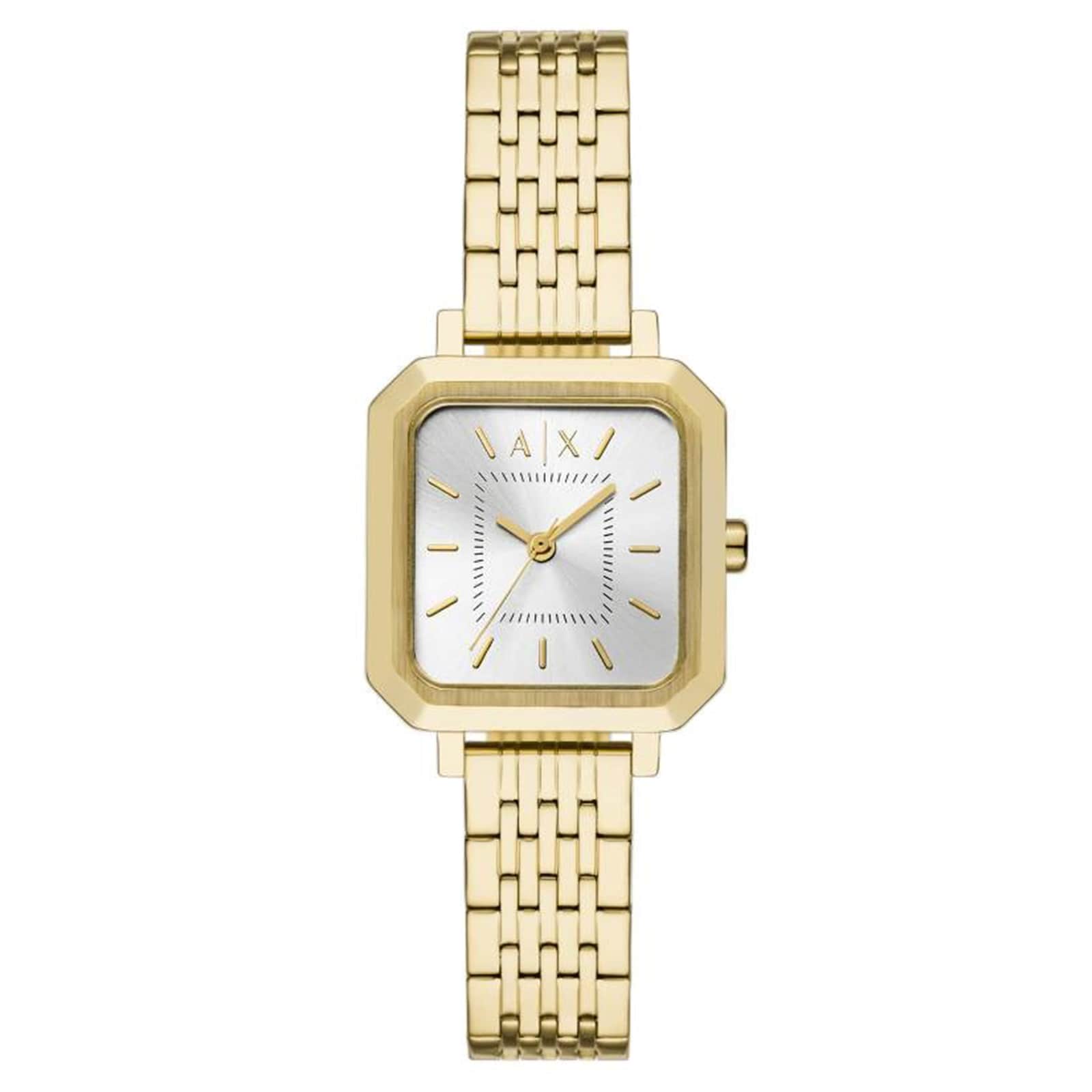 Armani Exchange Three-Hand Gold-Tone Stainless Steel Ladies Watch Armani Exchange Three-Hand Gold-Tone Stainless Steel Ladies Watch