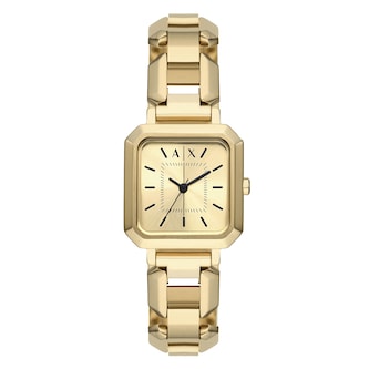 Armani Exchange Leila Three-Hand Gold-Tone Stainless Steel Ladies Watch