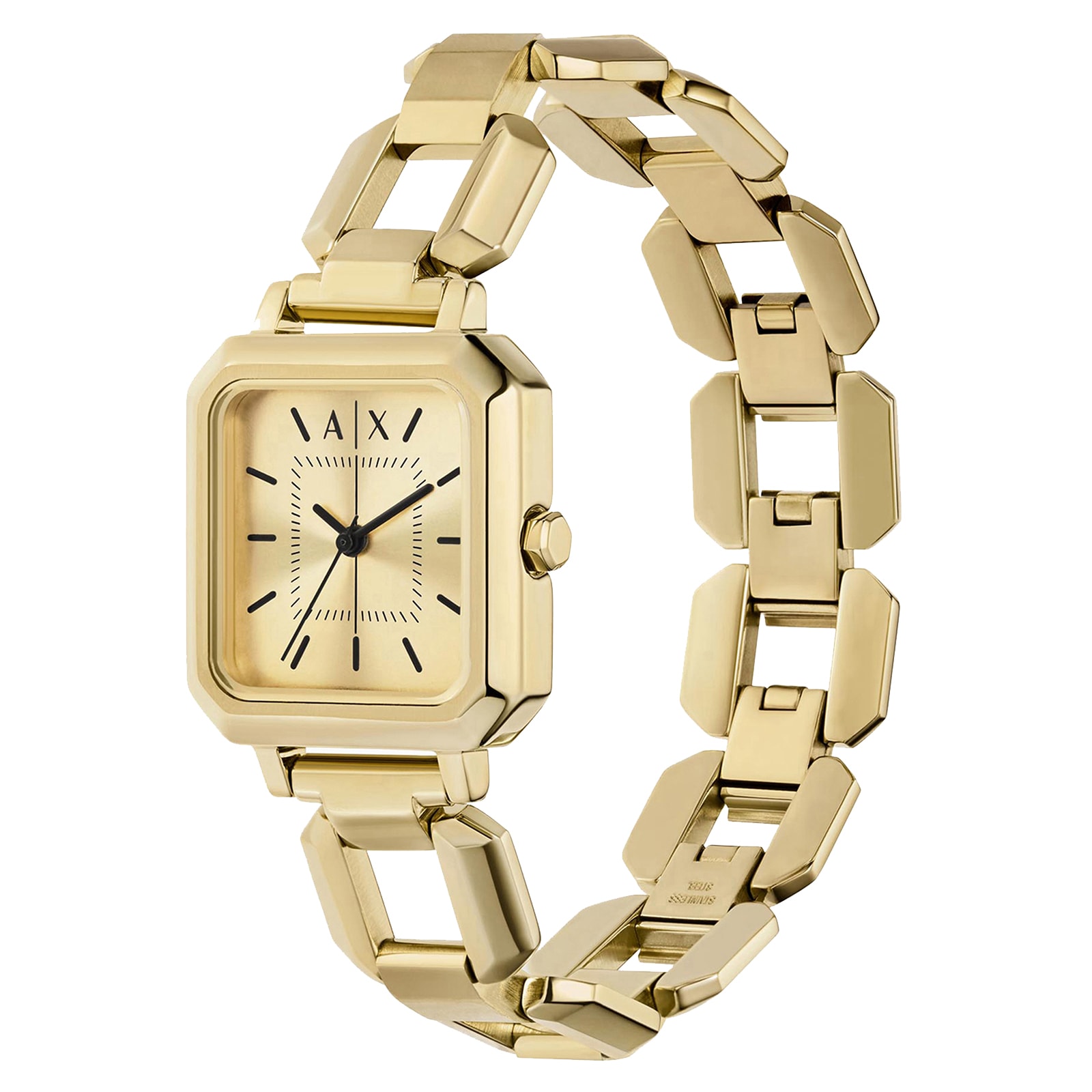 Armani Exchange Leila Three-Hand Gold-Tone Stainless Steel Ladies Watch