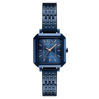Armani Exchange Leila Three-Hand Blue Stainless Steel Ladies Watch